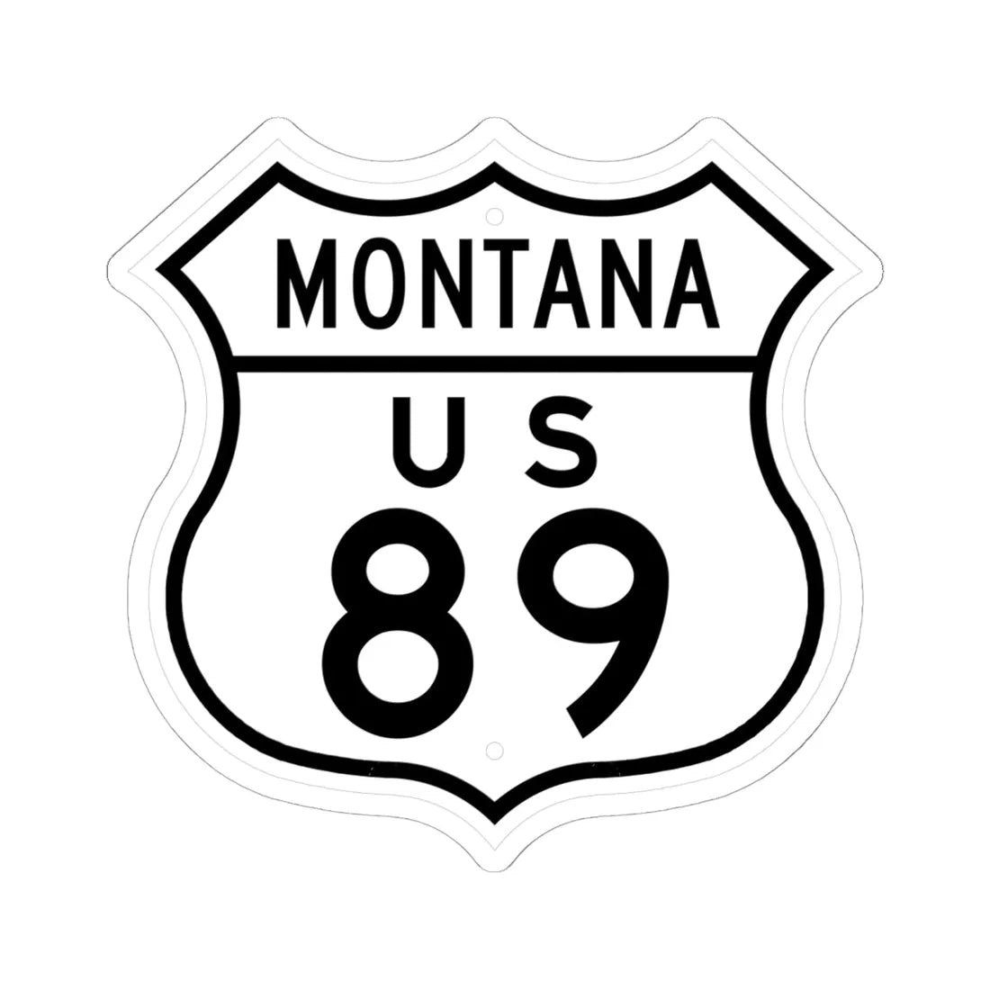 US 89 Montana 1948 (Montana) (Road Sign) STICKER Vinyl Kiss-Cut Decal 6 Inch White - The Sticker Space