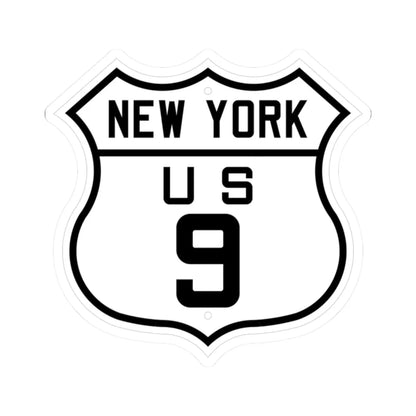US 9 New York 1926 (New York) (Road Sign) STICKER Vinyl Kiss-Cut Decal 2 Inch White - The Sticker Space