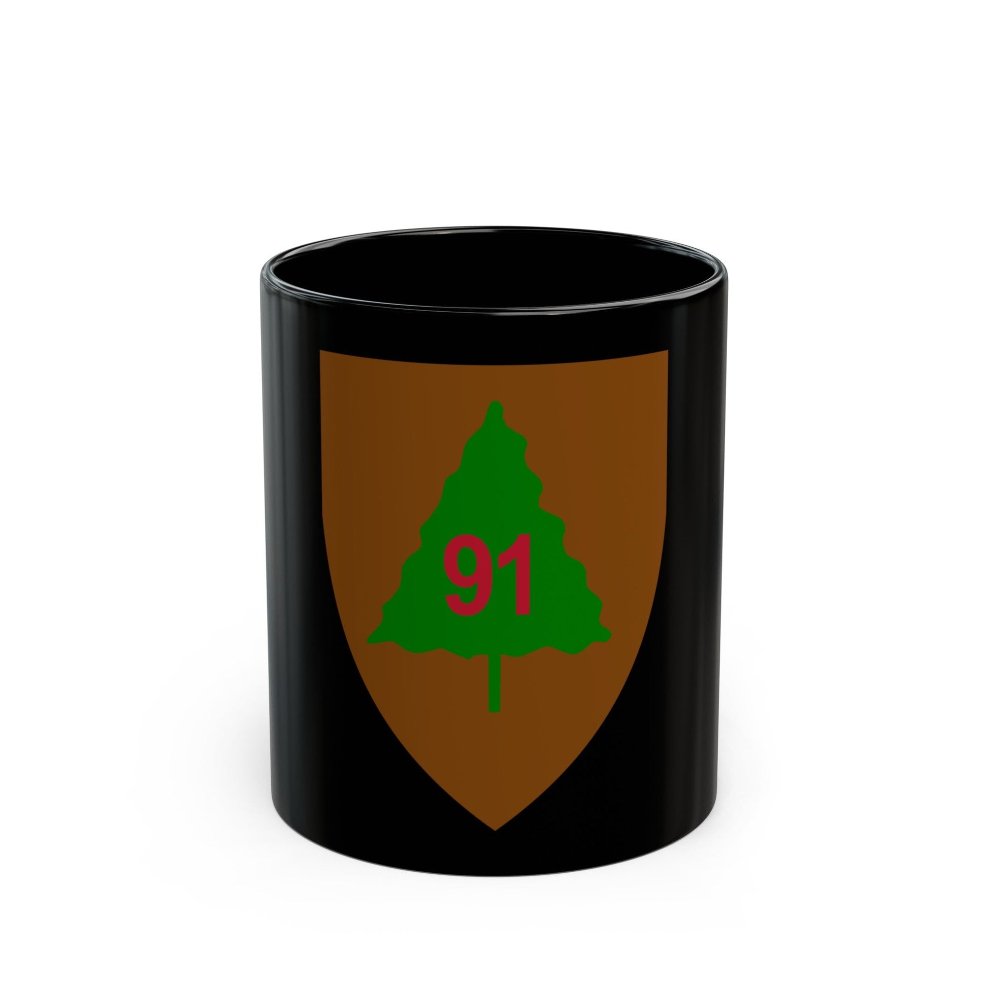 US 91st Infantry Division (U.S. Army) Black Coffee Mug-11oz-The Sticker Space