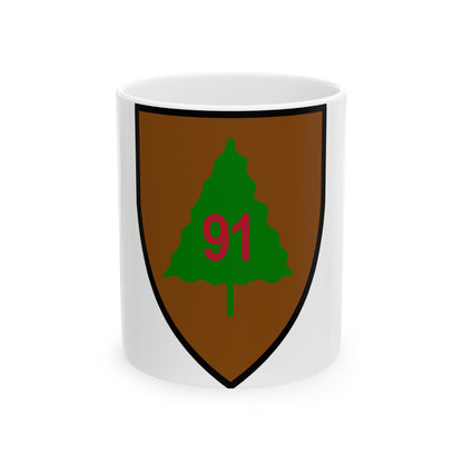 US 91st Infantry Division (U.S. Army) White Coffee Mug-11oz-The Sticker Space