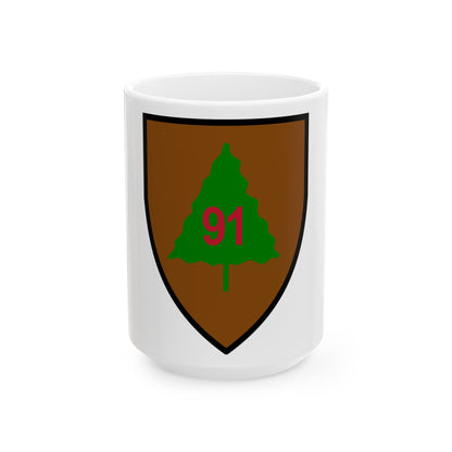 US 91st Infantry Division (U.S. Army) White Coffee Mug-15oz-The Sticker Space