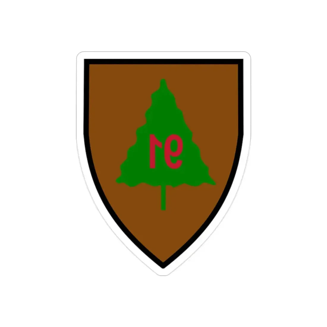 US 91st Infantry Division (U.S. Army) REVERSE PRINT Transparent Die-Cut STICKER 2 Inch Die-Cut Transparent - The Sticker Space