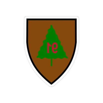 US 91st Infantry Division (U.S. Army) REVERSE PRINT Transparent Die-Cut STICKER 2 Inch Die-Cut Transparent - The Sticker Space