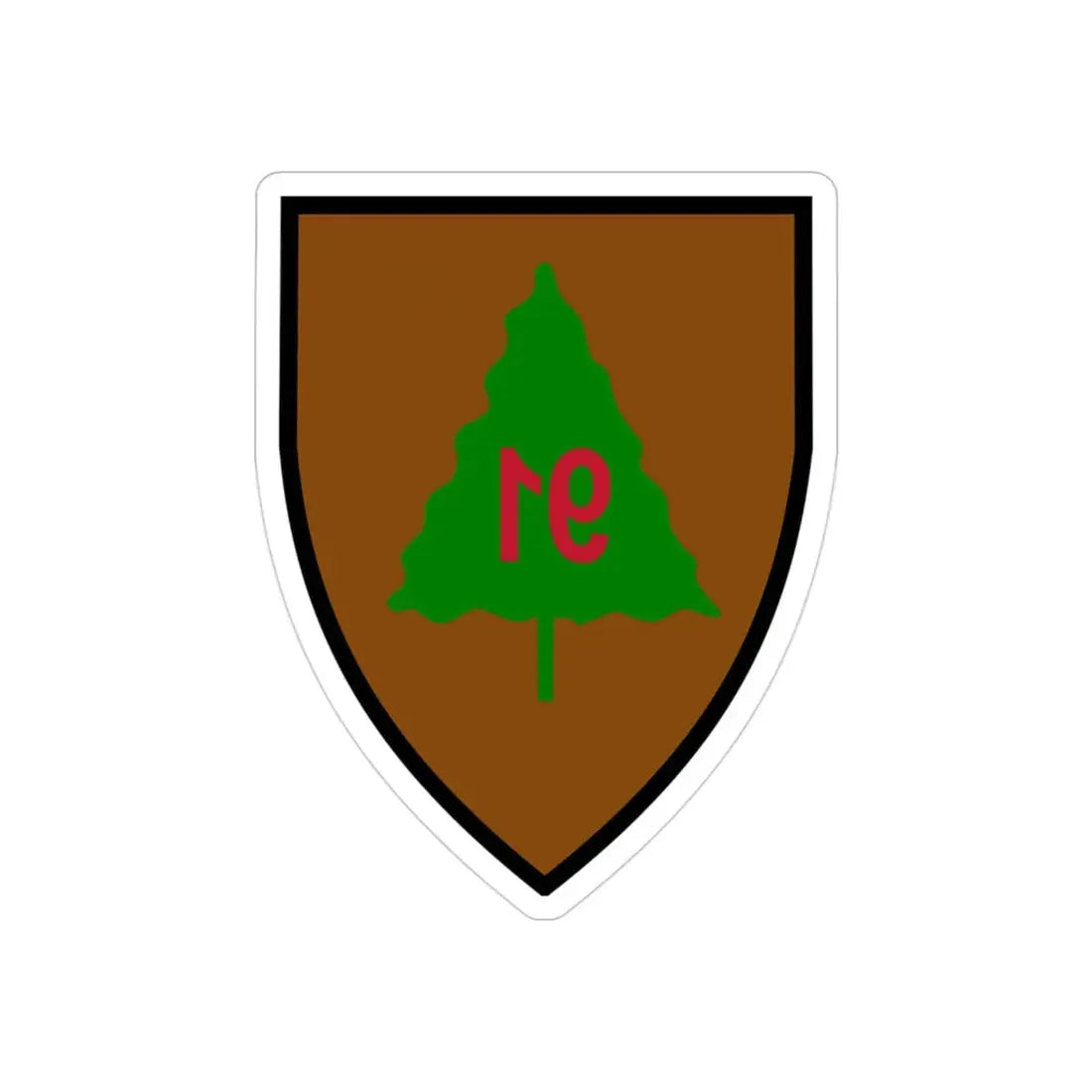 US 91st Infantry Division (U.S. Army) REVERSE PRINT Transparent Die-Cut STICKER 3 Inch Die-Cut Transparent - The Sticker Space