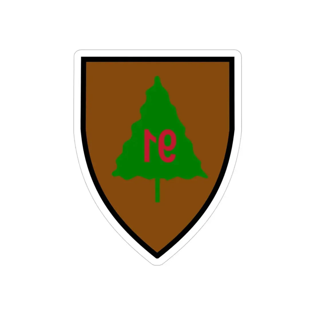 US 91st Infantry Division (U.S. Army) REVERSE PRINT Transparent Die-Cut STICKER 4 Inch Die-Cut Transparent - The Sticker Space