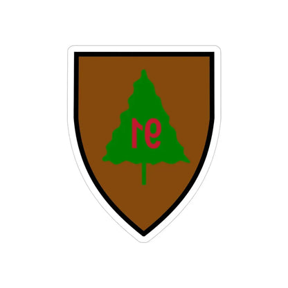 US 91st Infantry Division (U.S. Army) REVERSE PRINT Transparent Die-Cut STICKER 4 Inch Die-Cut Transparent - The Sticker Space