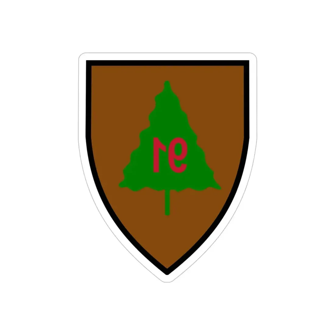 US 91st Infantry Division (U.S. Army) REVERSE PRINT Transparent Die-Cut STICKER 5 Inch Die-Cut Transparent - The Sticker Space