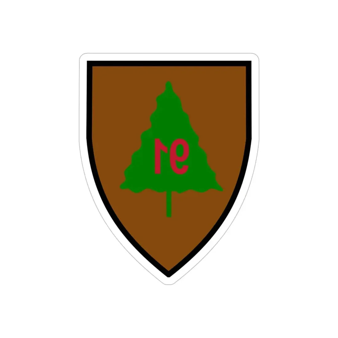 US 91st Infantry Division (U.S. Army) REVERSE PRINT Transparent Die-Cut STICKER 6 Inch Die-Cut Transparent - The Sticker Space
