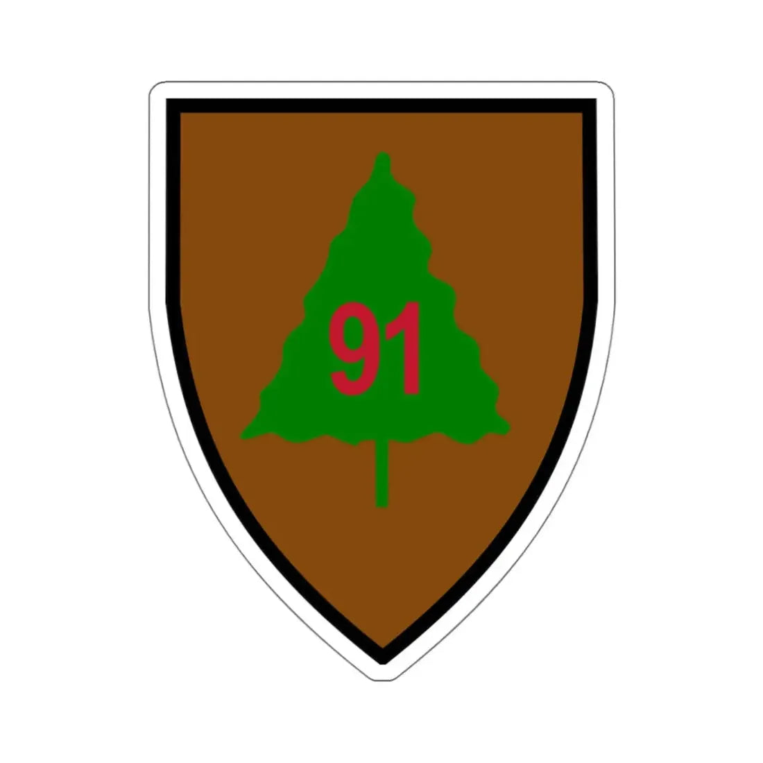 US 91st Infantry Division (U.S. Army) STICKER Vinyl Kiss-Cut Decal 4 Inch White - The Sticker Space