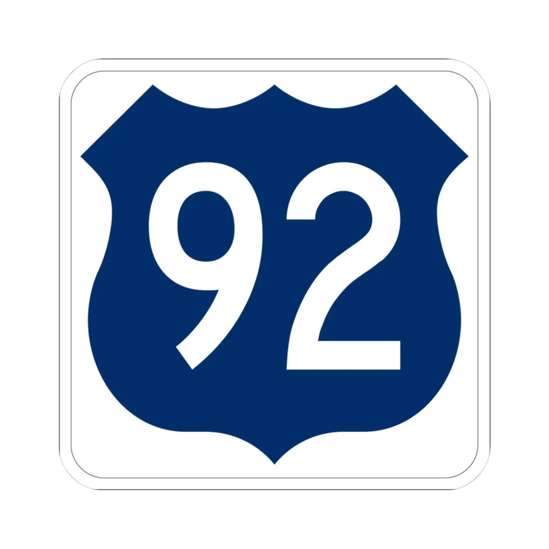 US 92 FL (Florida) (Road Sign) STICKER Vinyl Kiss-Cut Decal 3 Inch White - The Sticker Space