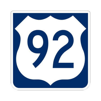 US 92 FL reversed (Florida) (Road Sign) STICKER Vinyl Kiss-Cut Decal 4 Inch White - The Sticker Space