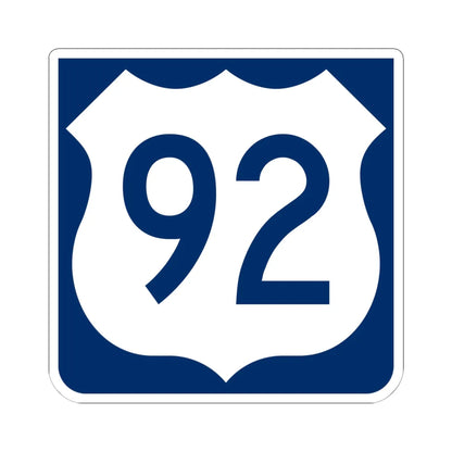 US 92 FL reversed (Florida) (Road Sign) STICKER Vinyl Kiss-Cut Decal 6 Inch White - The Sticker Space