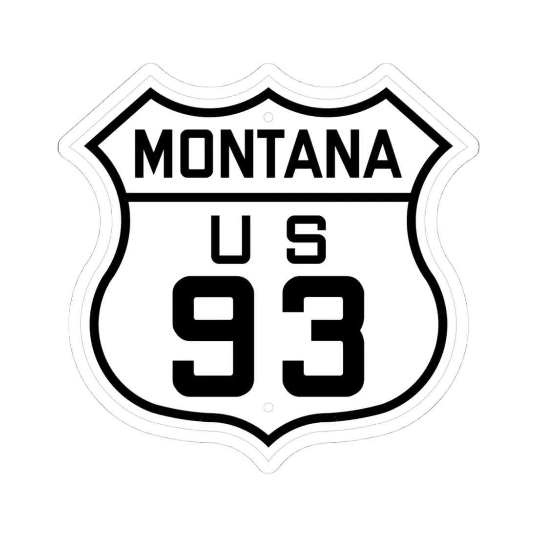 US 93 Montana 1926 (Montana) (Road Sign) STICKER Vinyl Kiss-Cut Decal 4 Inch White - The Sticker Space