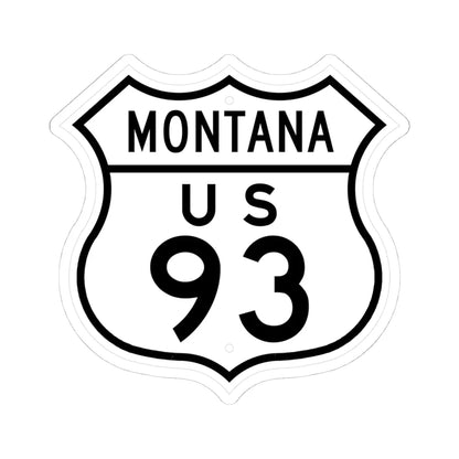 US 93 Montana 1948 (Montana) (Road Sign) STICKER Vinyl Kiss-Cut Decal 4 Inch White - The Sticker Space