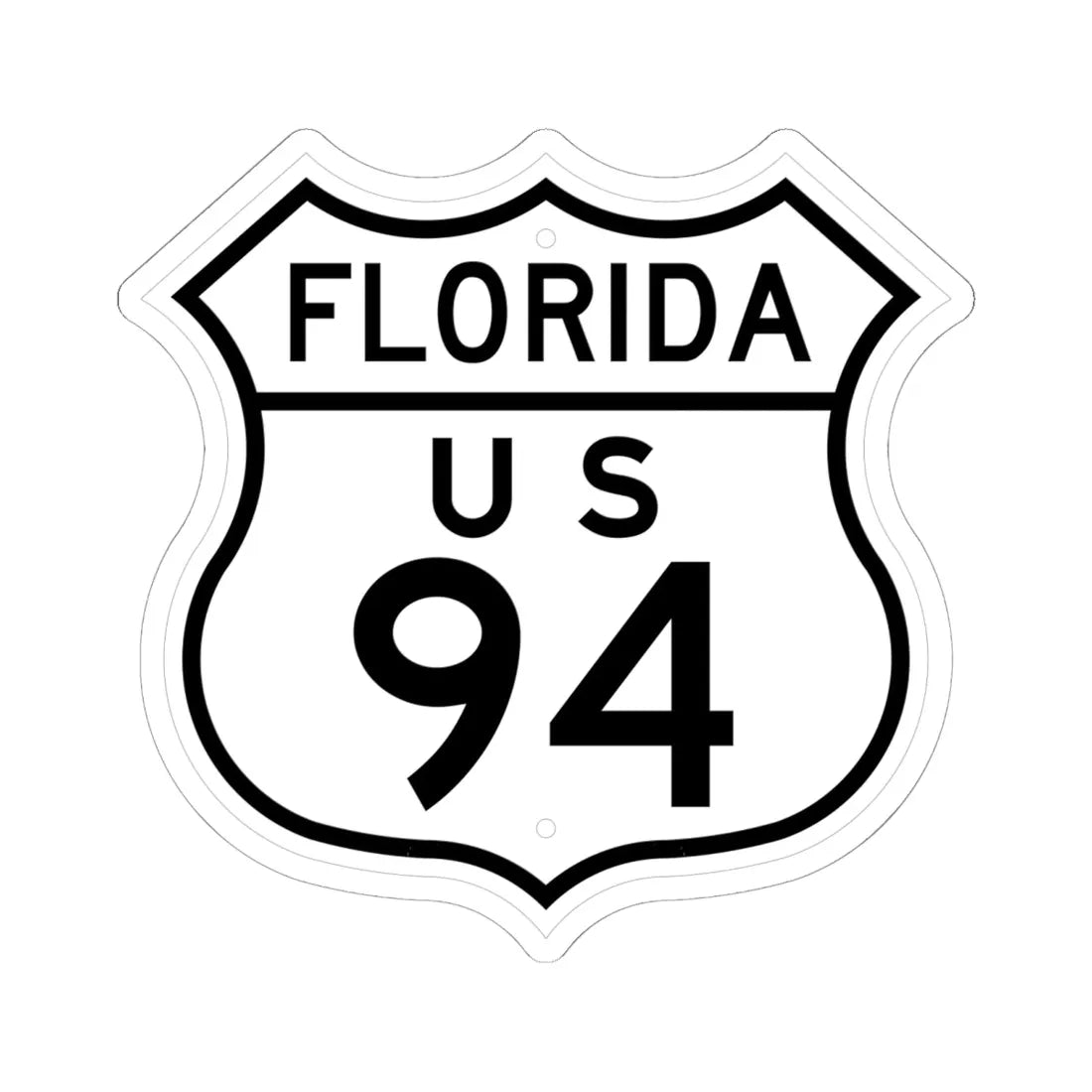 US 94 Florida 1948 (Florida) (Road Sign) STICKER Vinyl Kiss-Cut Decal 6 Inch White - The Sticker Space