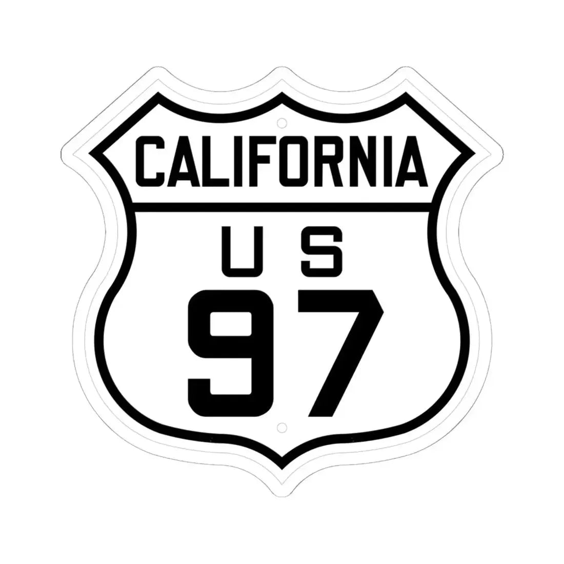 US 97 California 1926 (California) (Road Sign) STICKER Vinyl Kiss-Cut Decal 6 Inch White - The Sticker Space