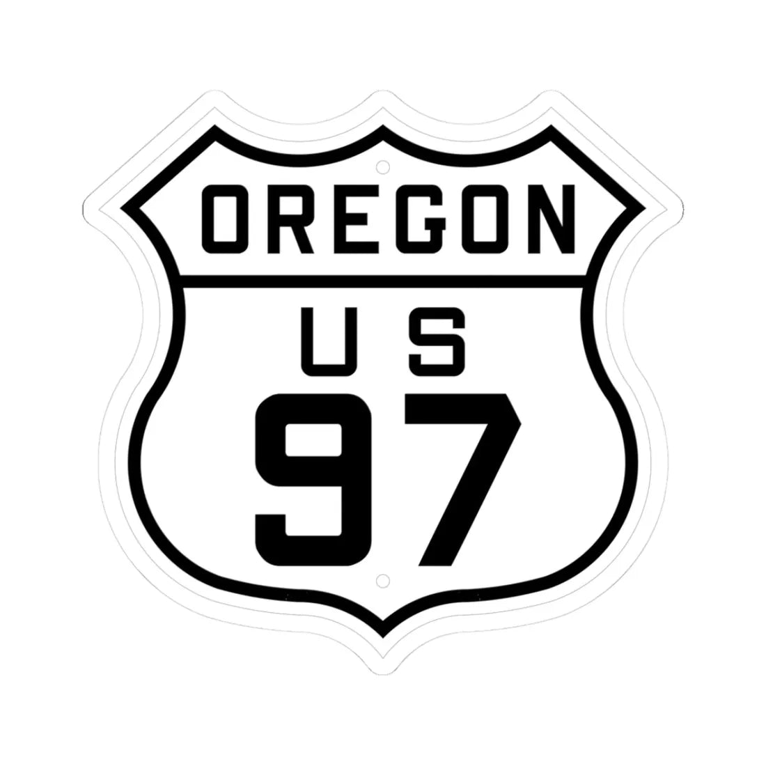 US 97 Oregon 1926 (Oregon) (Road Sign) STICKER Vinyl Kiss-Cut Decal 3 Inch White - The Sticker Space