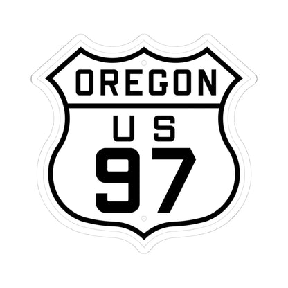 US 97 Oregon 1926 (Oregon) (Road Sign) STICKER Vinyl Kiss-Cut Decal 4 Inch White - The Sticker Space