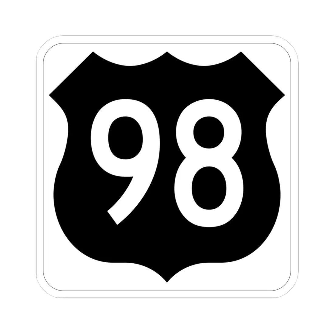 US 98 FL (Florida) (Road Sign) STICKER Vinyl Kiss-Cut Decal 3 Inch White - The Sticker Space