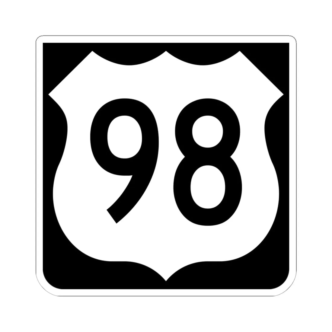 US 98 FL reversed (Florida) (Road Sign) STICKER Vinyl Kiss-Cut Decal 6 Inch White - The Sticker Space