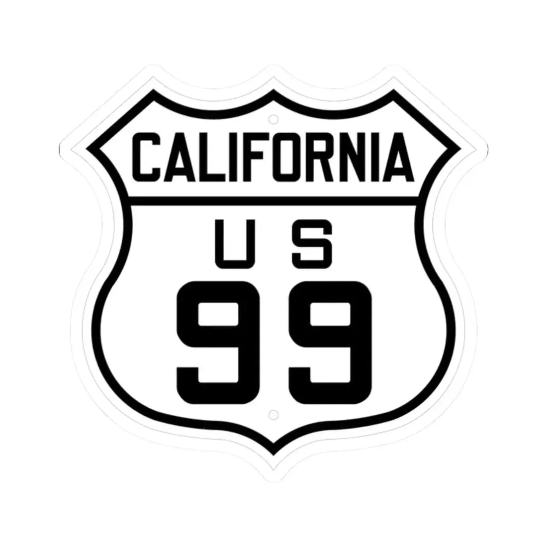US 99 California 1926 (California) (Road Sign) STICKER Vinyl Kiss-Cut Decal 2 Inch White - The Sticker Space