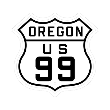 US 99 Oregon 1926 (Oregon) (Road Sign) STICKER Vinyl Kiss-Cut Decal 3 Inch White - The Sticker Space