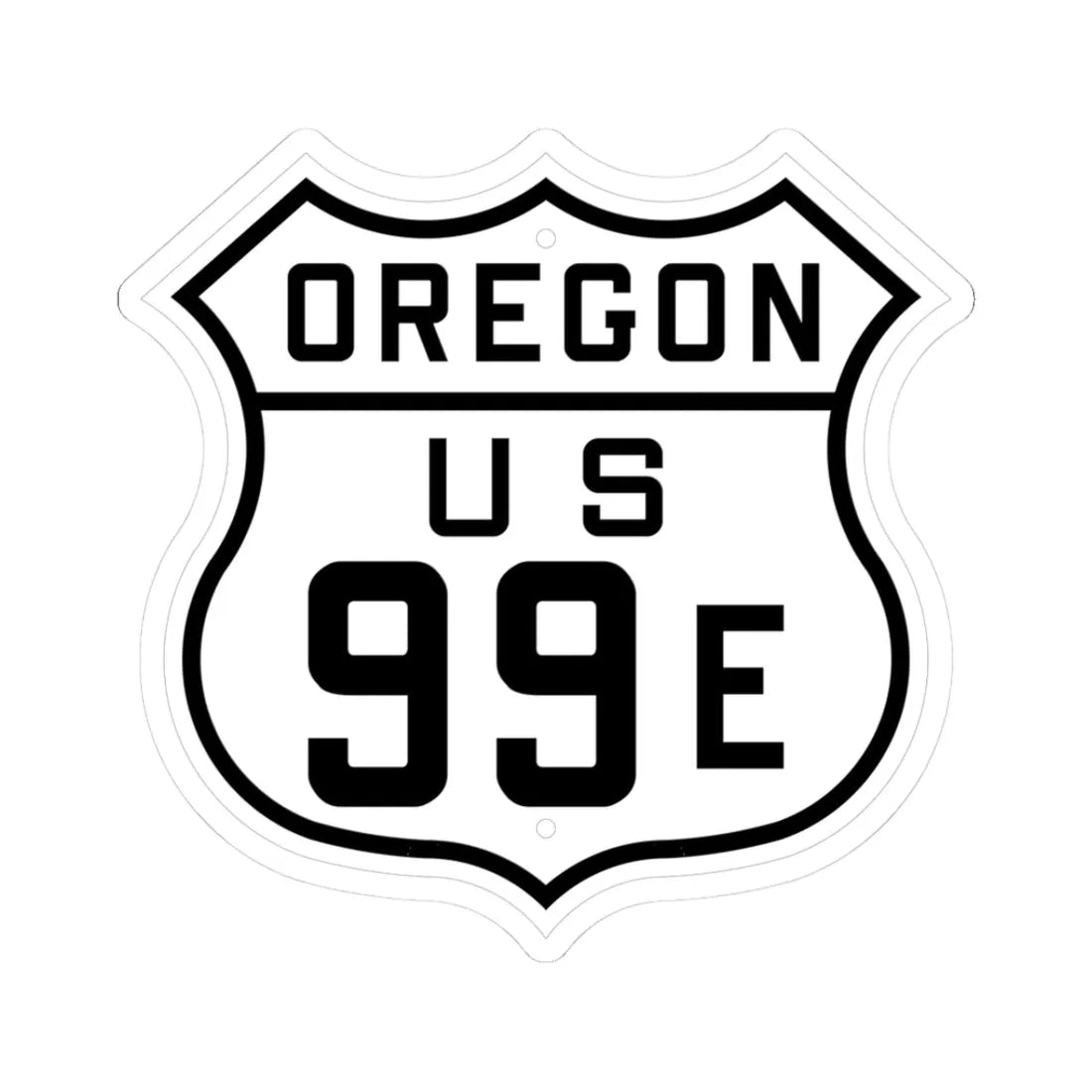US 99E Oregon 1926 (Oregon) (Road Sign) STICKER Vinyl Kiss-Cut Decal 3 Inch White - The Sticker Space