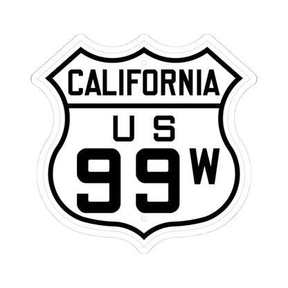 US 99W California 1926 (California) (Road Sign) STICKER Vinyl Kiss-Cut Decal 4 Inch White - The Sticker Space