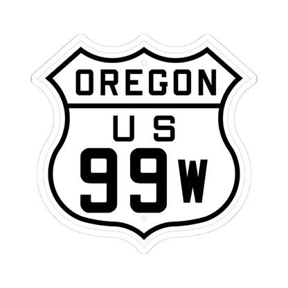US 99W Oregon 1926 (Oregon) (Road Sign) STICKER Vinyl Kiss-Cut Decal 4 Inch White - The Sticker Space
