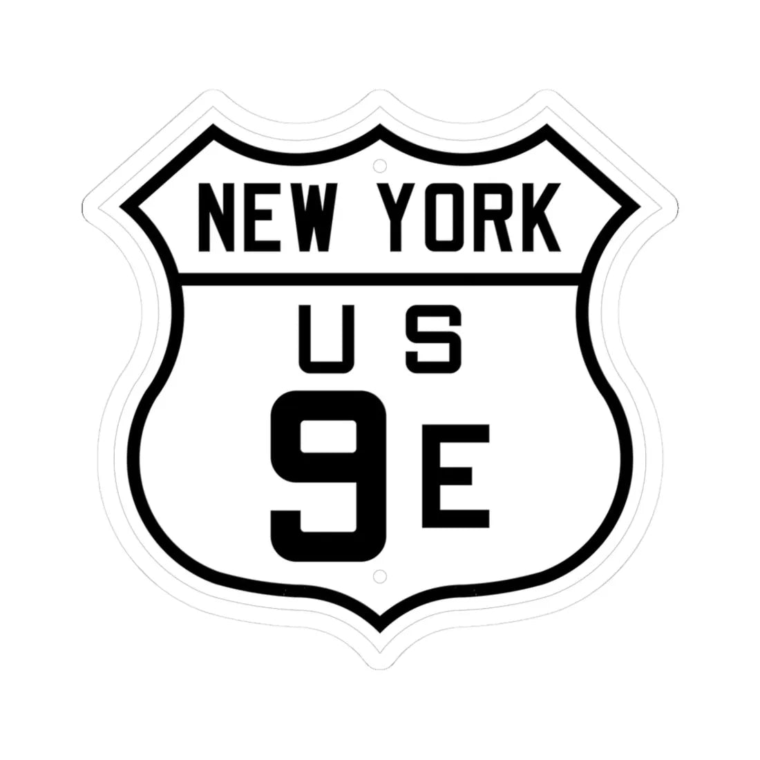 US 9E New York 1926 (New York) (Road Sign) STICKER Vinyl Kiss-Cut Decal 3 Inch White - The Sticker Space