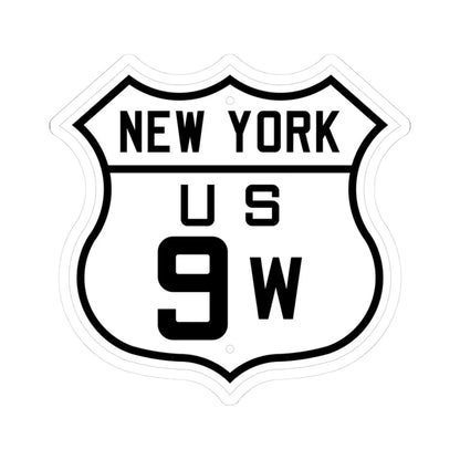 US 9W New York 1926 (New York) (Road Sign) STICKER Vinyl Kiss-Cut Decal 3 Inch White - The Sticker Space