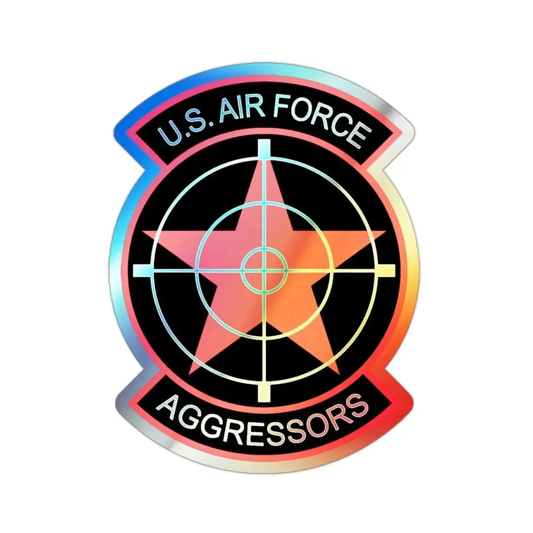 US Air Force Aggressors (U.S. Air Force) Holographic STICKER Die-Cut Vinyl Decal 2 Inch Holographic - The Sticker Space