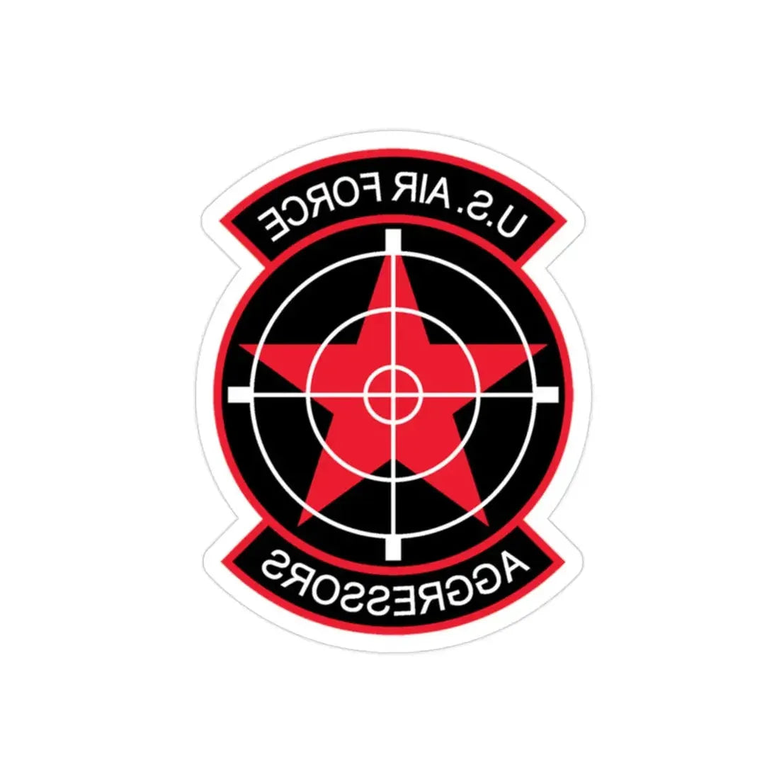 US Air Force Aggressors (U.S. Air Force) REVERSE PRINT Transparent Die-Cut STICKER 2 Inch Die-Cut Transparent - The Sticker Space