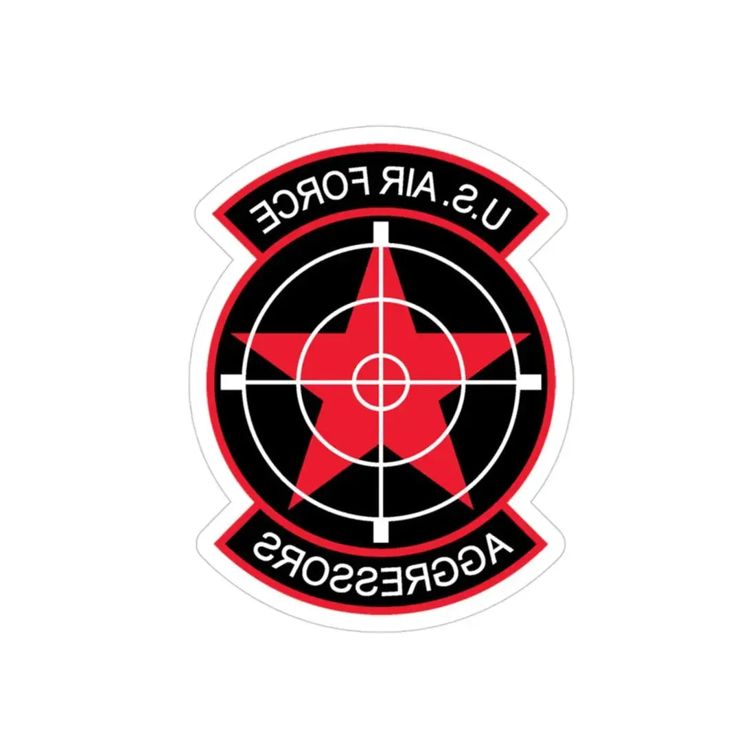 US Air Force Aggressors (U.S. Air Force) REVERSE PRINT Transparent Die-Cut STICKER 3 Inch Die-Cut Transparent - The Sticker Space