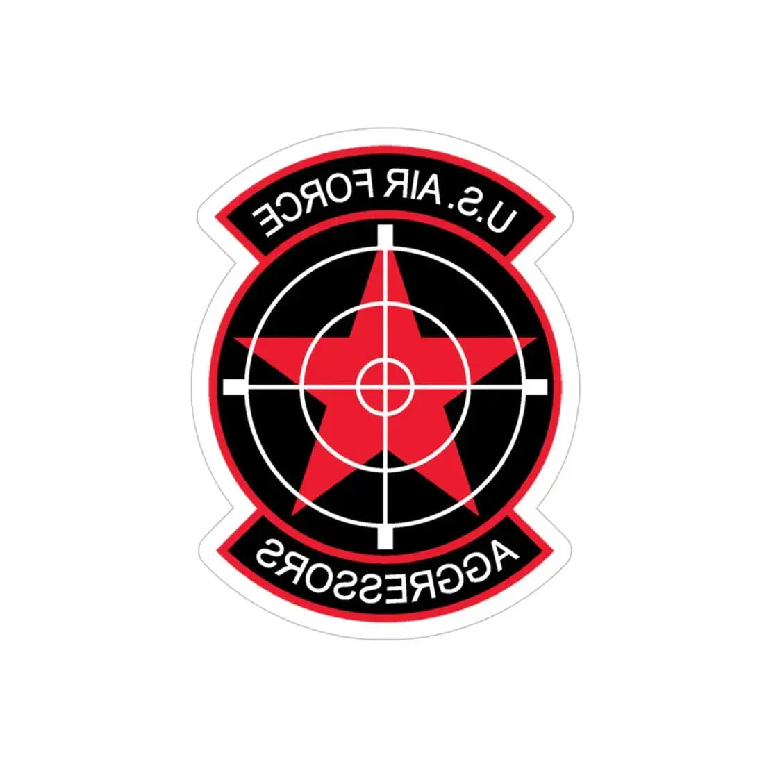 US Air Force Aggressors (U.S. Air Force) REVERSE PRINT Transparent Die-Cut STICKER 4 Inch Die-Cut Transparent - The Sticker Space