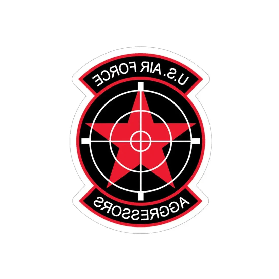 US Air Force Aggressors (U.S. Air Force) REVERSE PRINT Transparent Die-Cut STICKER 5 Inch Die-Cut Transparent - The Sticker Space
