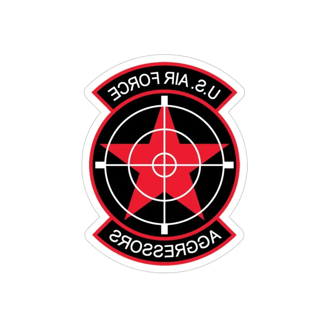 US Air Force Aggressors (U.S. Air Force) REVERSE PRINT Transparent Die-Cut STICKER 6 Inch Die-Cut Transparent - The Sticker Space