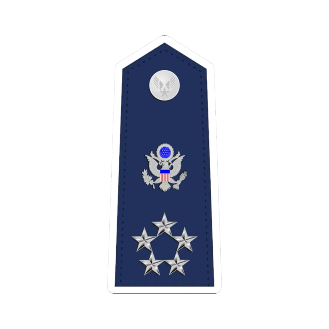 US Air Force O11 shoulderboard with seal (United States) (Military Rank) STICKER Vinyl Kiss-Cut Decal 2 Inch White - The Sticker Space