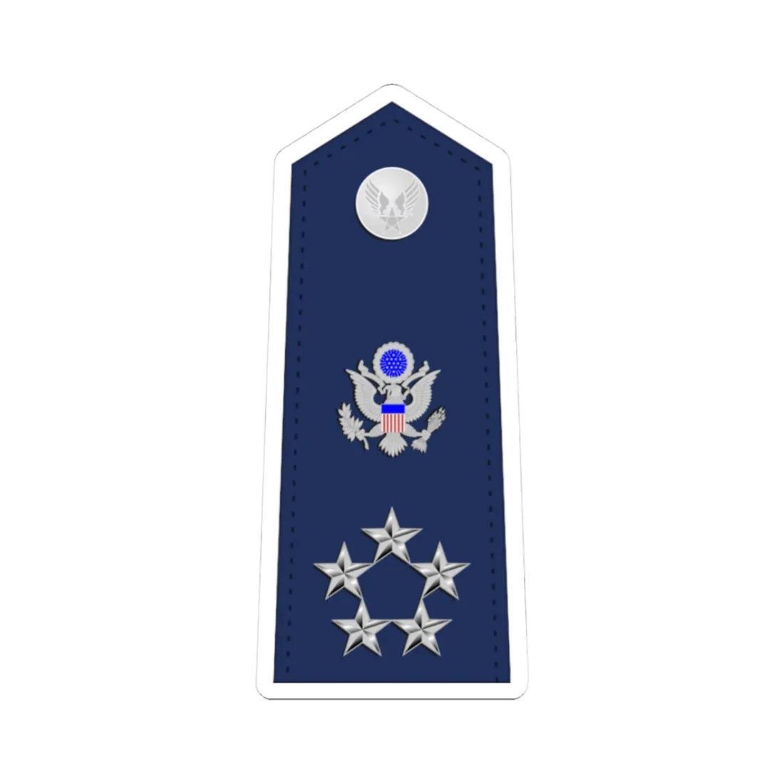 US Air Force O11 shoulderboard with seal (United States) (Military Rank) STICKER Vinyl Kiss-Cut Decal 3 Inch White - The Sticker Space