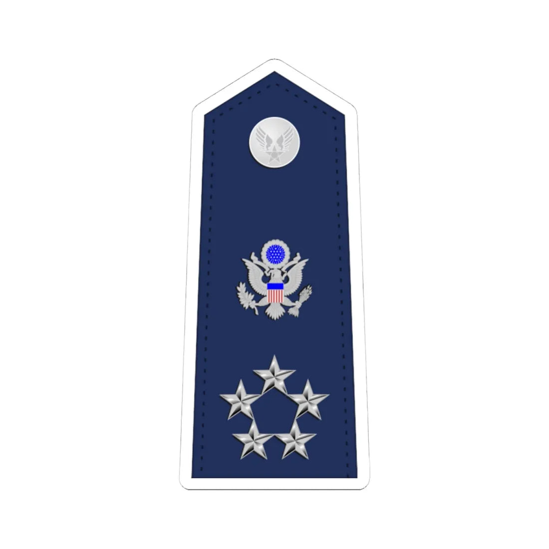 US Air Force O11 shoulderboard with seal (United States) (Military Rank) STICKER Vinyl Kiss-Cut Decal 4 Inch White - The Sticker Space