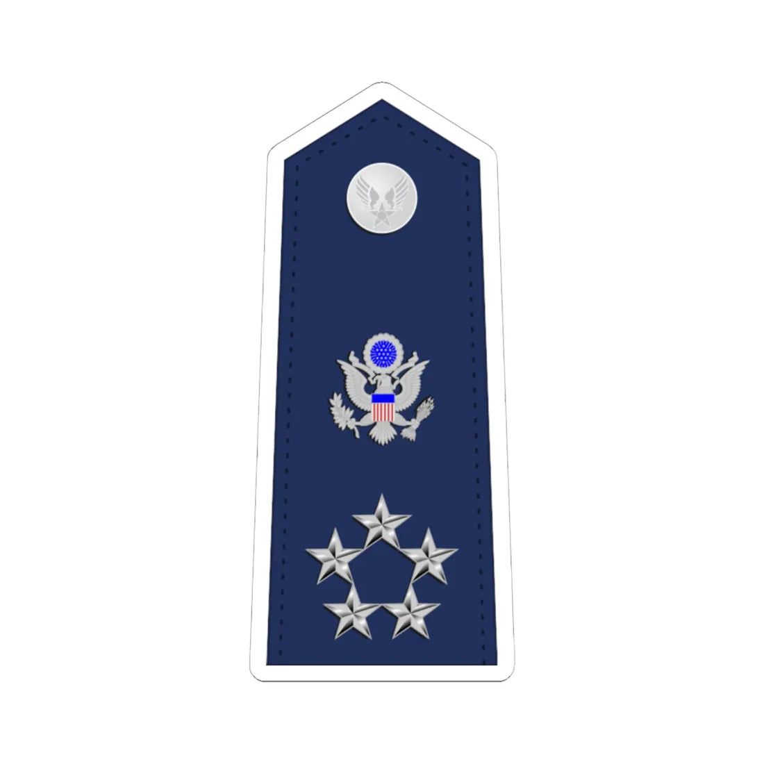 US Air Force O11 shoulderboard with seal (United States) (Military Rank) STICKER Vinyl Kiss-Cut Decal 6 Inch White - The Sticker Space