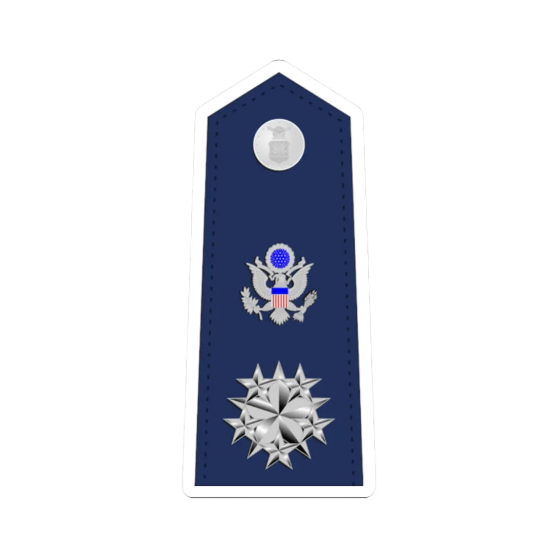 US Air Force O12 shoulderboard (United States) (Military Rank) STICKER Vinyl Kiss-Cut Decal 2 Inch White - The Sticker Space