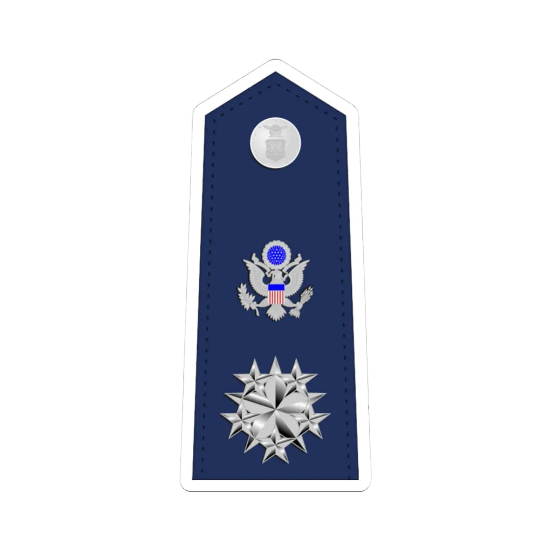 US Air Force O12 shoulderboard (United States) (Military Rank) STICKER Vinyl Kiss-Cut Decal 3 Inch White - The Sticker Space