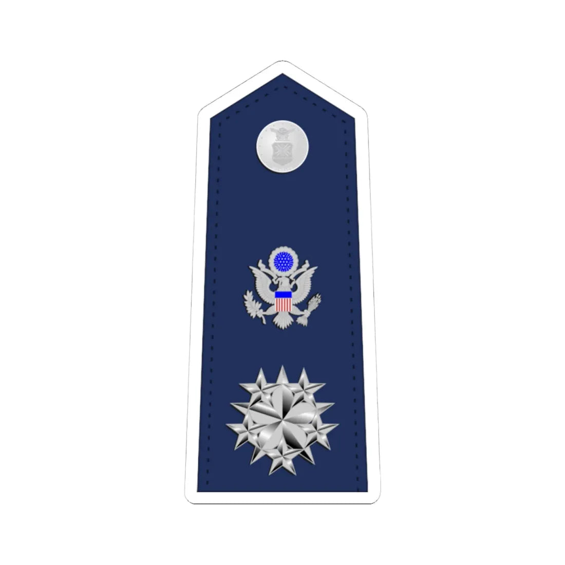 US Air Force O12 shoulderboard (United States) (Military Rank) STICKER Vinyl Kiss-Cut Decal 4 Inch White - The Sticker Space