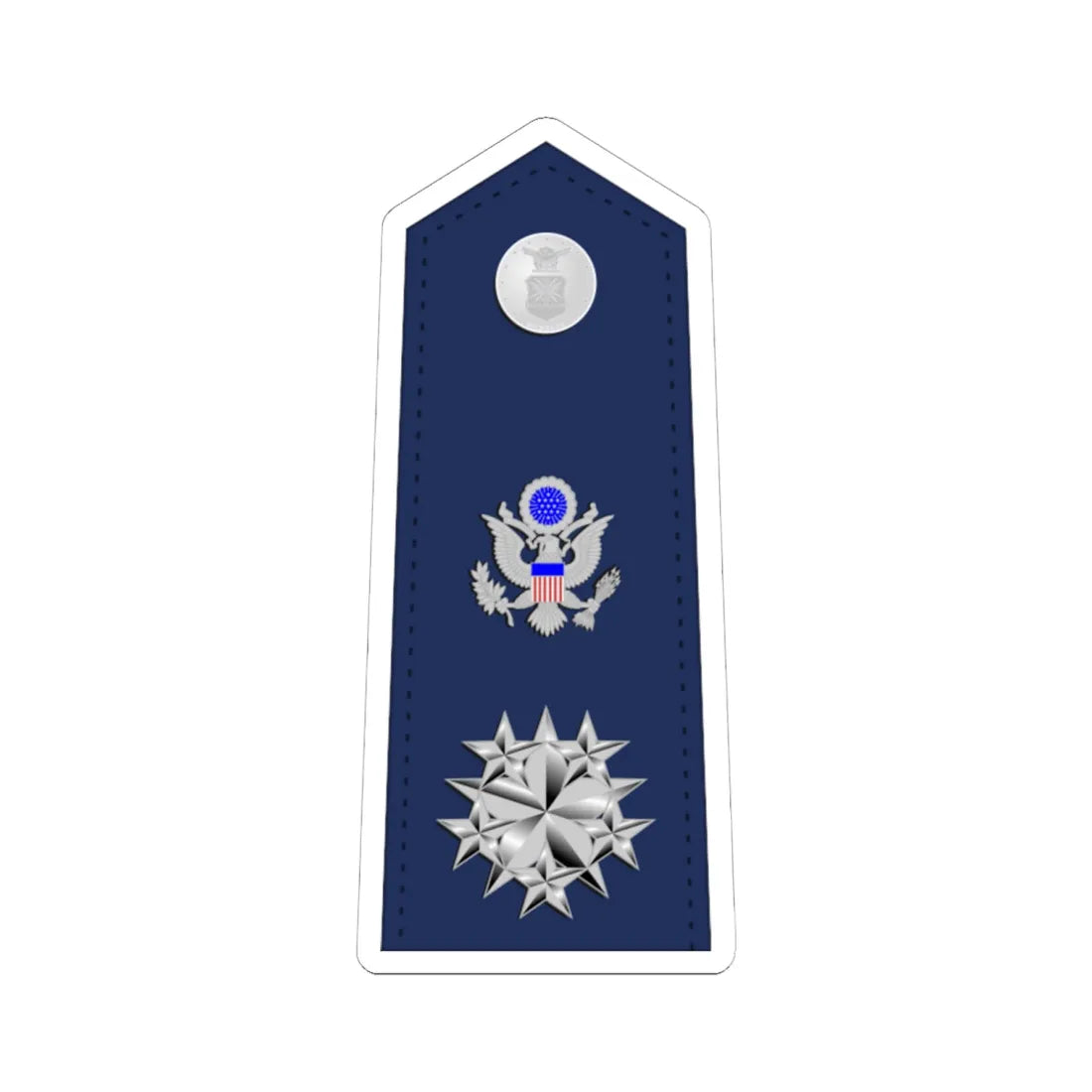 US Air Force O12 shoulderboard (United States) (Military Rank) STICKER Vinyl Kiss-Cut Decal 6 Inch White - The Sticker Space