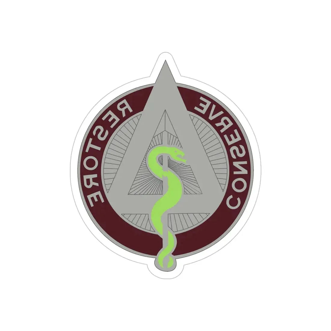 US Area Dental Laboratory Walter Reed Medical Center (U.S. Army) REVERSE PRINT Transparent Die-Cut STICKER 5 Inch Die-Cut Transparent - The Sticker Space