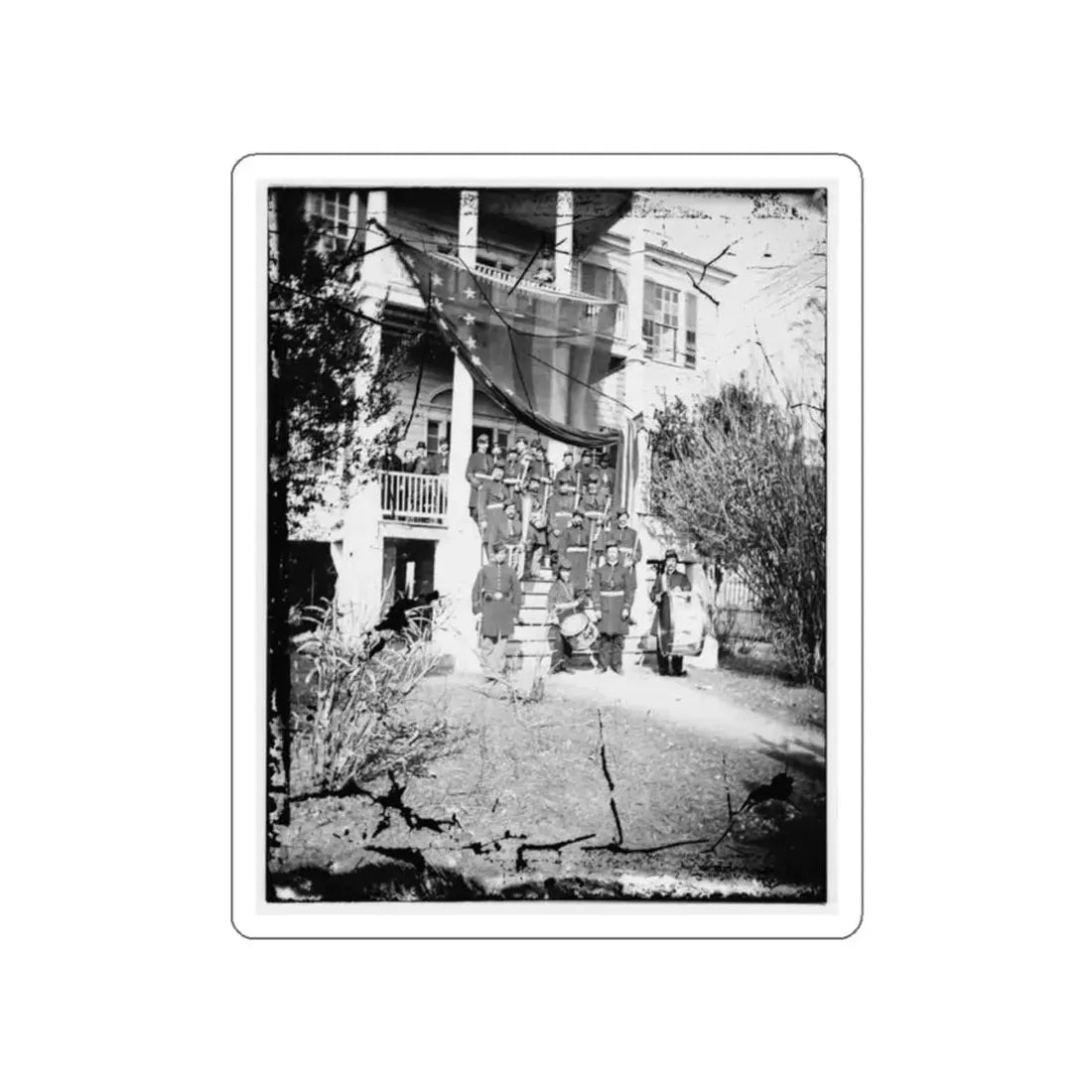 U.S. Army Band Standing On Steps(2) (U.S. Civil War) STICKER Vinyl Die-Cut Decal White Die-Cut 2 Inch - The Sticker Space