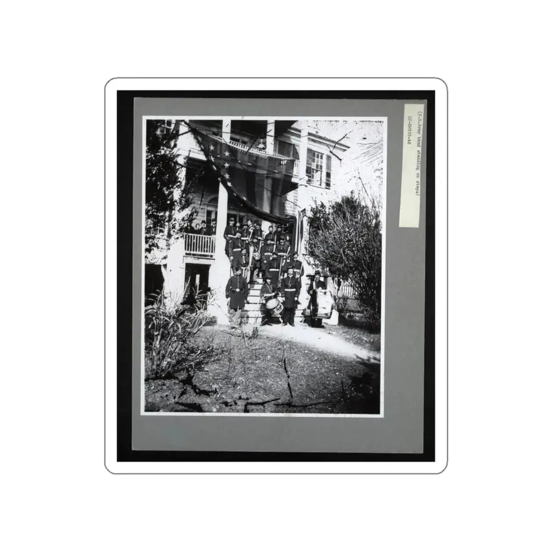 U.S. Army Band Standing On Steps (U.S. Civil War) STICKER Vinyl Die-Cut Decal White Die-Cut 5 Inch - The Sticker Space