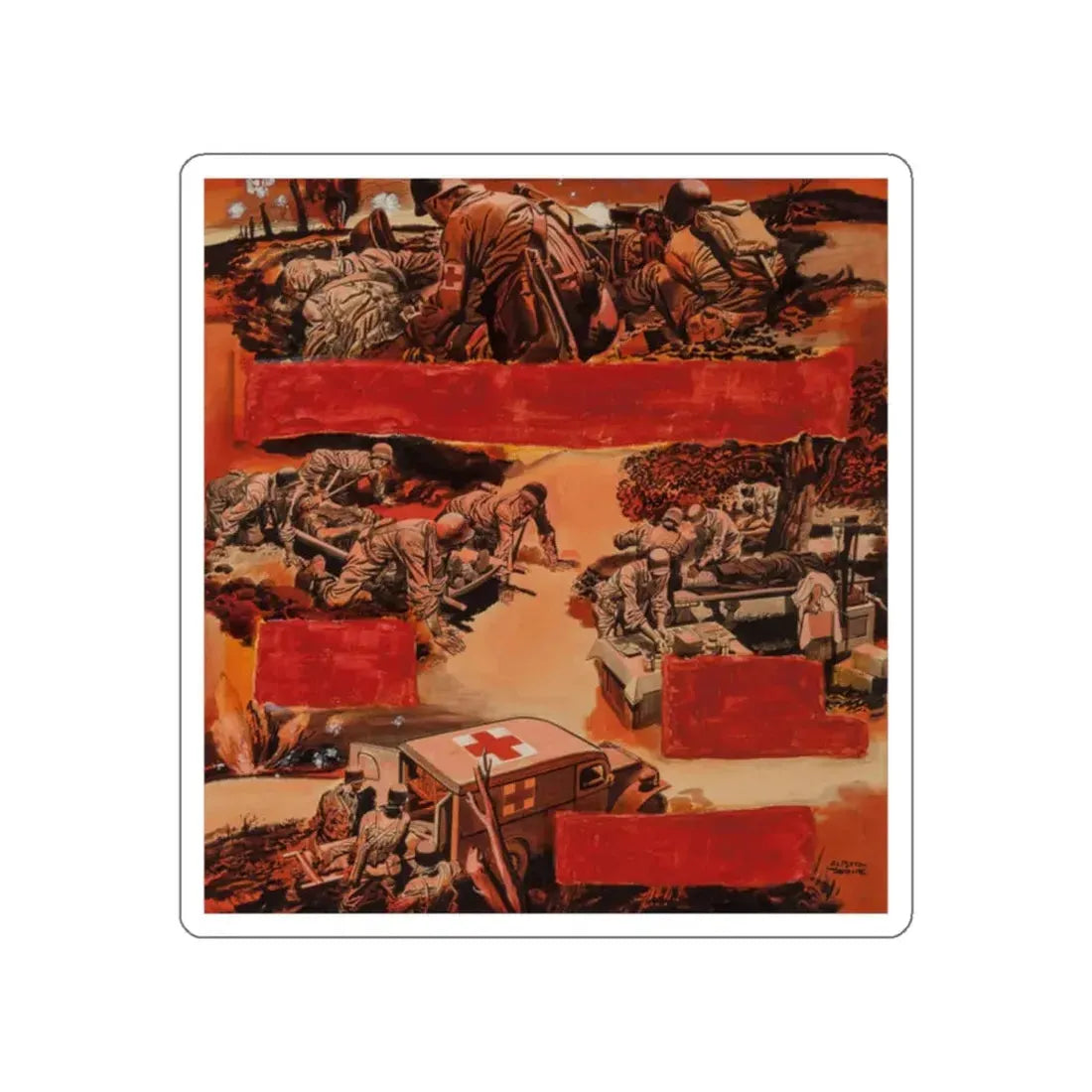 U.S. Army Medical Corps, World War II poster (Magazine Illustration) STICKER Vinyl Die-Cut Decal White Die-Cut 2 Inch - The Sticker Space