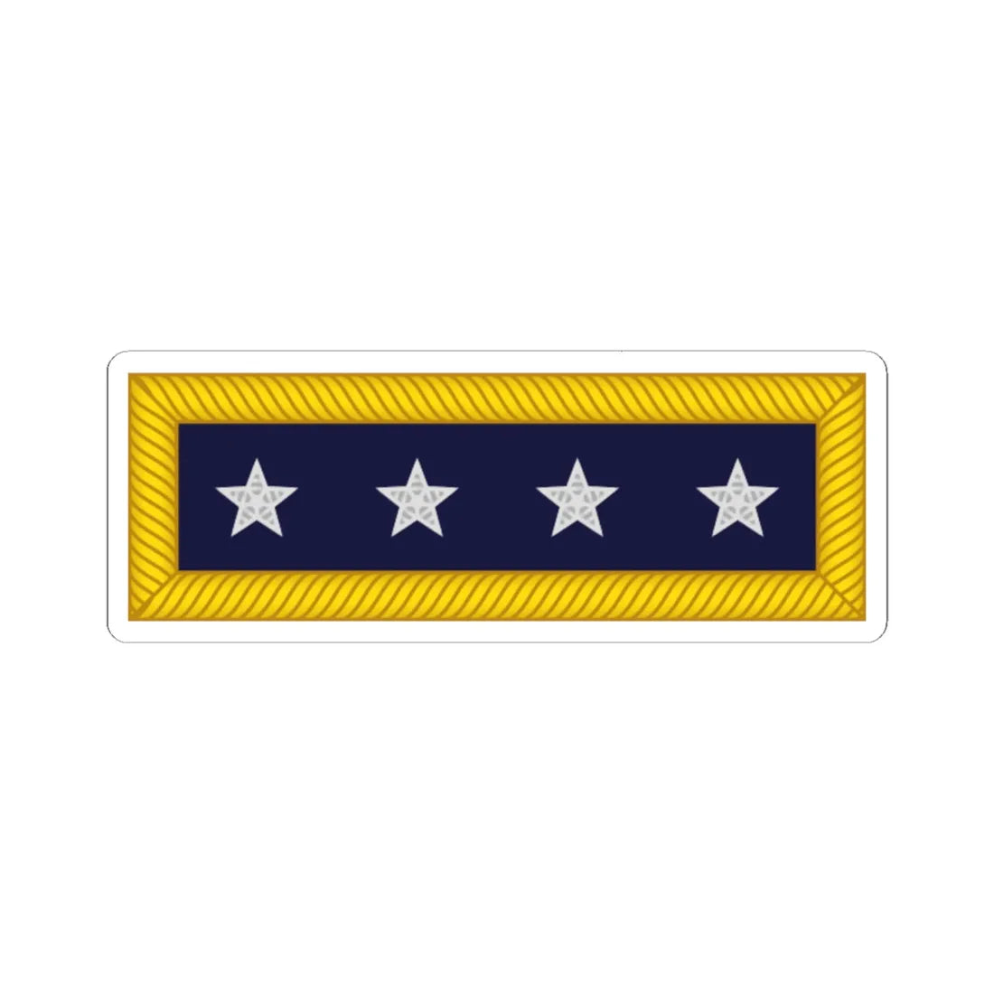 US Army O10 1866 (United States) (Military Rank) STICKER Vinyl Kiss-Cut Decal 4 Inch White - The Sticker Space